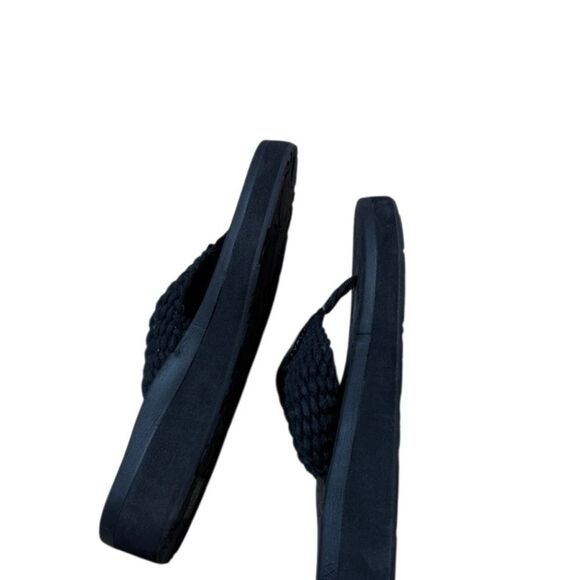 New Roxy Caila Black Wedge Flip Flop Sandal Black size 8 - Picture 4 of 5